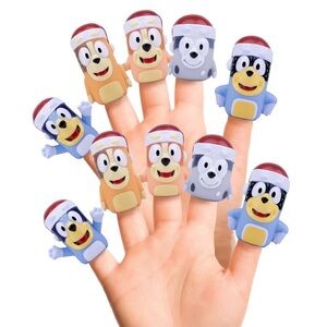 $5 Add-On | Christmas Bluey Finger Puppets Set of 5 | Clothing Bundles Only